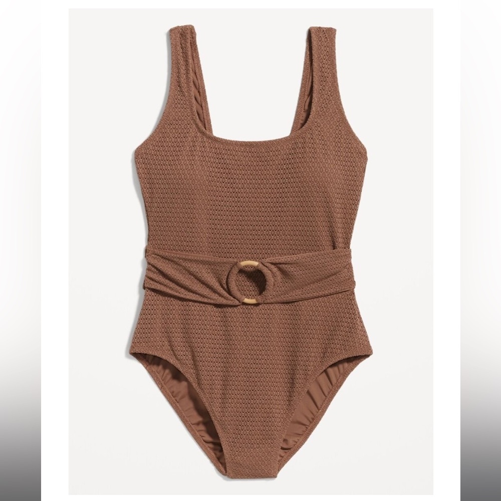 NWT Old Navy Belted Crochet One Piece Swimsuit size Small